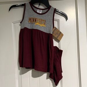 Rivalry Threads Minnesota Kids Tank Dress and Shorts - Gray and Maroon
